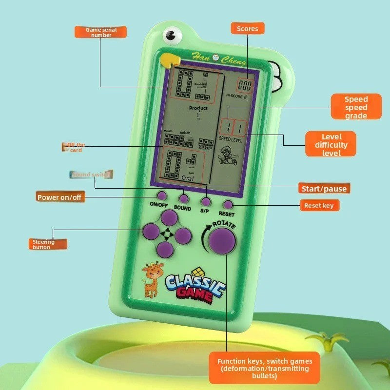 New Model Children's Large-screen Game Console - Tetris Game Console - Classic Puzzle Toy