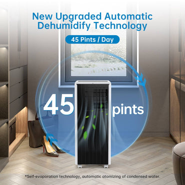 Ar Condicionado Portátil 8000 BTU, Unidade de Resfriamento AC 3 em 1, 2 Velocidades, Timer 24H, Baixo ruído, Instalação rápida para Quarto e Escritório