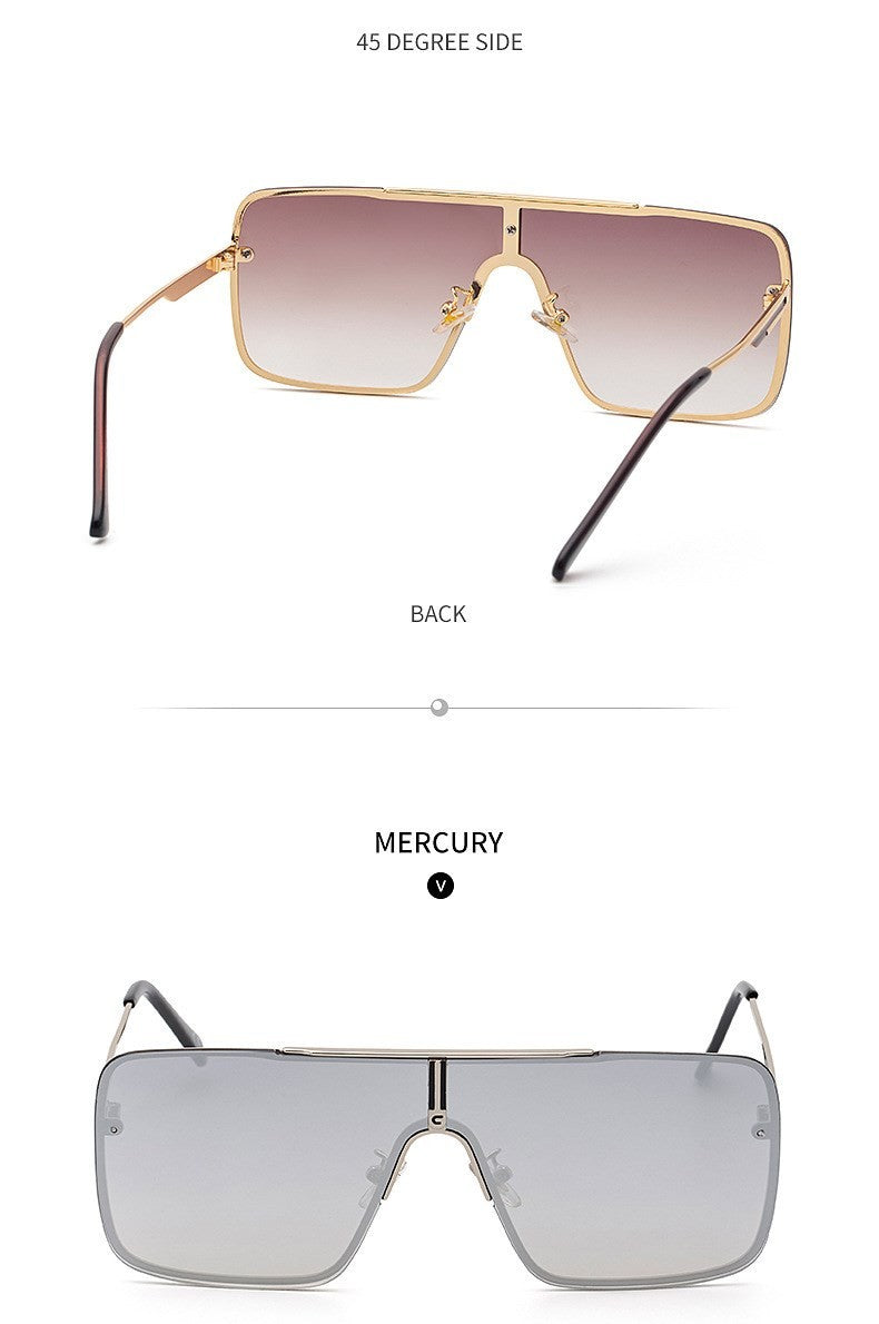 Óculos de sol quadrados oversized para homens, armação grande, 2025, design de marca de luxo, armação de metal, óculos de sol masculinos, óculos retrô