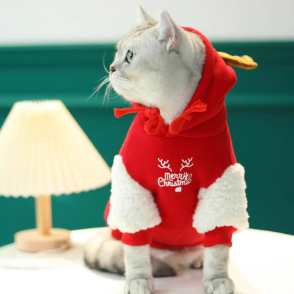 Roupa de Cachorro Pet Inverno Quente Algodão Fleece Moletom Filhote de Cervo Natal Cães Grandes Golden Retriever Labrador