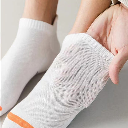 5 Pairs Men Bright Colored Ankle Socks Breathability Fashionable Casual Street Style Deodorizing Invisible Travel Running Socks