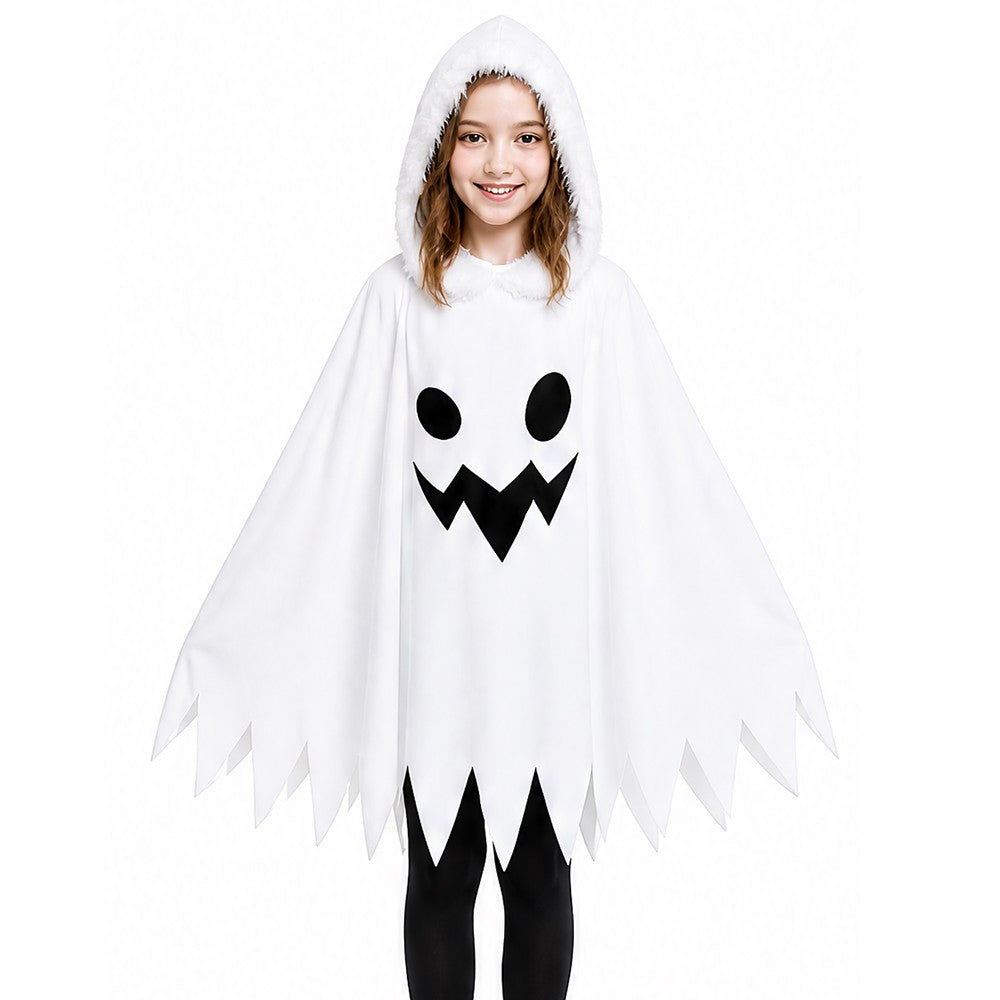New Halloween Adult Funny Cape White Ghost Cloak Glowing cloak in the darkness Cosplay Costume Masquerade Carnival Cloak