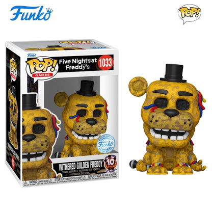 Withered Golden Freddy 1033 Bonecos FUNKO POP Five Nights at Freddy's 3.9inch Figura de Vinil Colecionável Edição Limitada Brinquedo de Presente