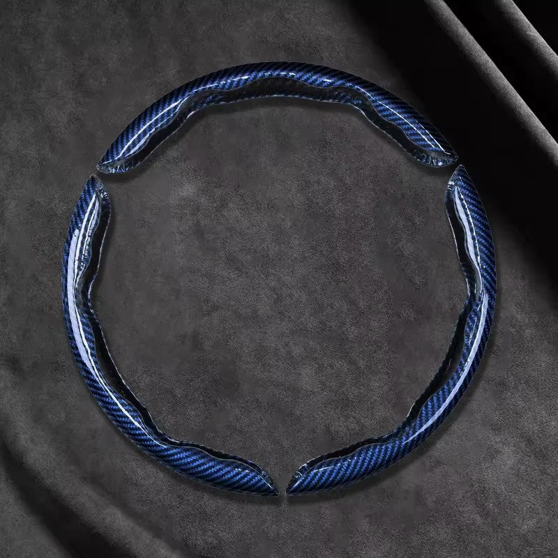 2/3 PEÇAS Capa de Volante de Carro de Silicone Fibra de Carbono a Laser 1K Micro Fibra de Couro PVC Capa Impulsionadora de Volante Antiderrapante Universal