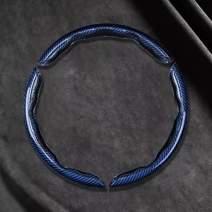 2/3 PEÇAS Capa de Volante de Carro de Silicone Fibra de Carbono a Laser 1K Micro Fibra de Couro PVC Capa Impulsionadora de Volante Antiderrapante Universal