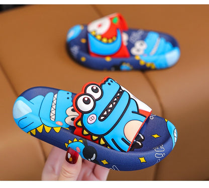 Cartoon Dinosaur Children Slippers Boy Girls Casual Shoes Flat Beach Water Shoes Indoor Soft Kids Cute Flip Flops for Boy Girl