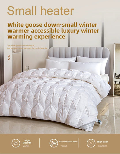 100% white goose down comforter, high-quality five-star hotel twisted flower comforter, pure cotton winter thick comforter