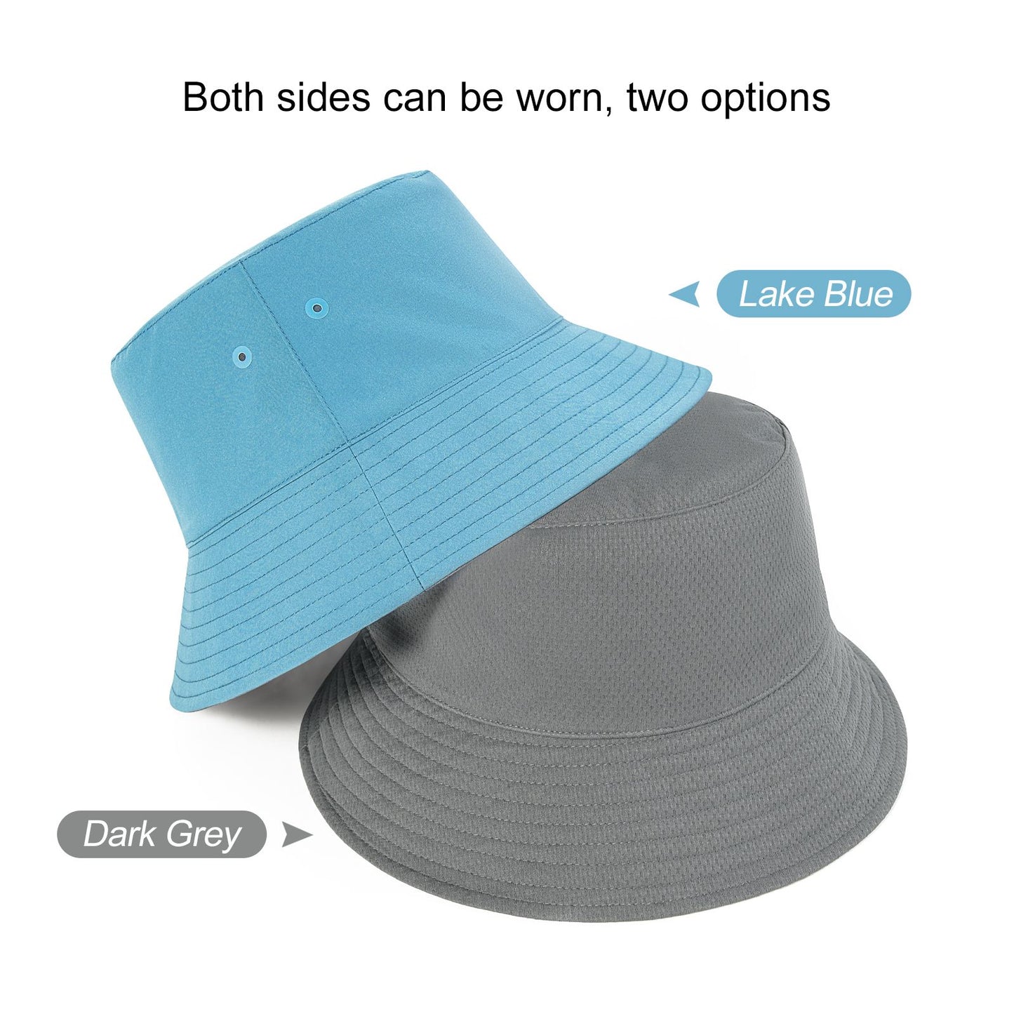 VOBOOM Chapéus de Sol Unissex Tipo Bucket para Exterior, Dobráveis, Reversíveis, para Viagem, para Homens, Mulheres, Adolescentes, Meninas