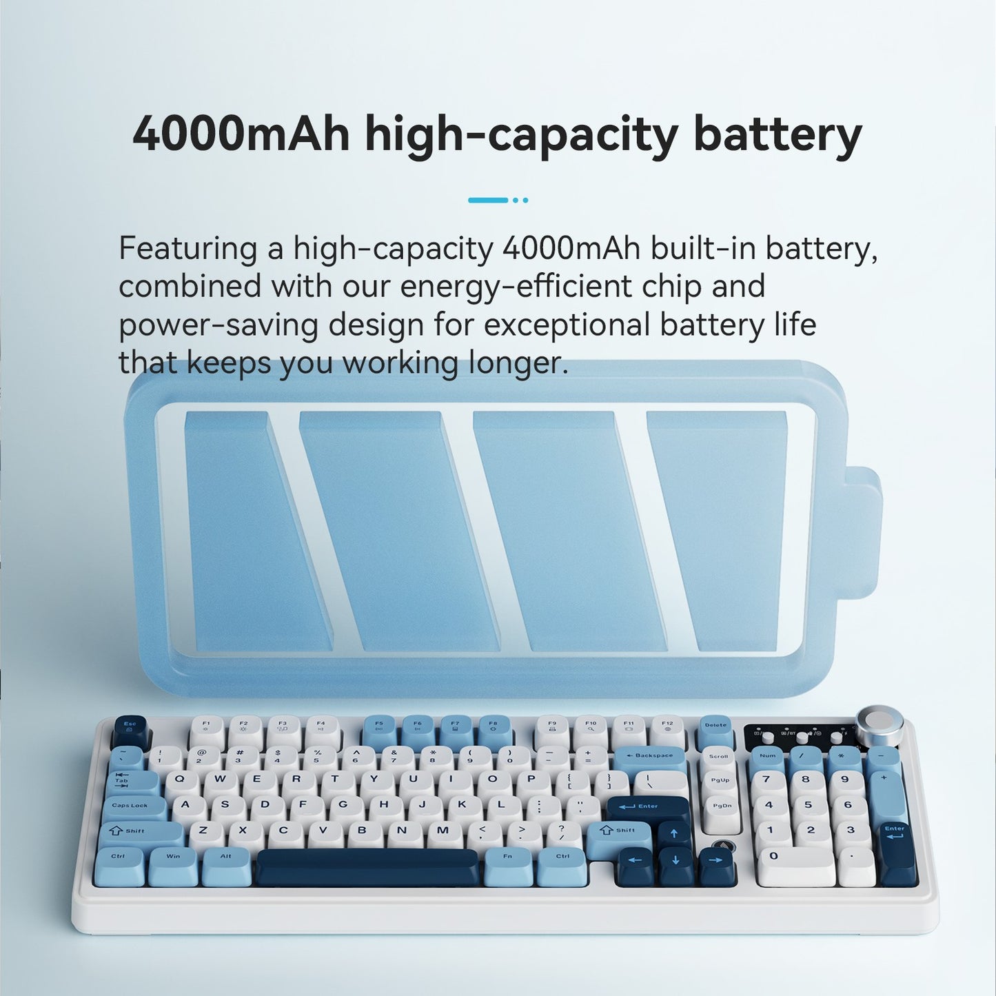 AJAZZ AF98 Wired/Wireless Keyboard Mechanical Feel Office Long Battery Life Three-Mode RGB Mixed Light ABS Keycaps Ergonomics