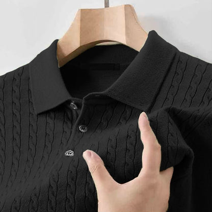 Animal Game Autumn Mens Casual Polo Sweater V Neck Lapel Knit Button Shirts Ribbed Dress Pullover Sweaters Outerwear Cold Blouse