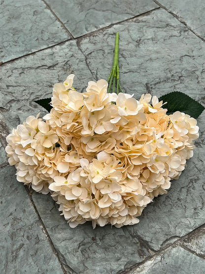 5 Heads Hydrangea Bouquet Silk Artificial Flowers for Party Wedding Living Room Decoration Accessories Home Decor Fake Flowers
