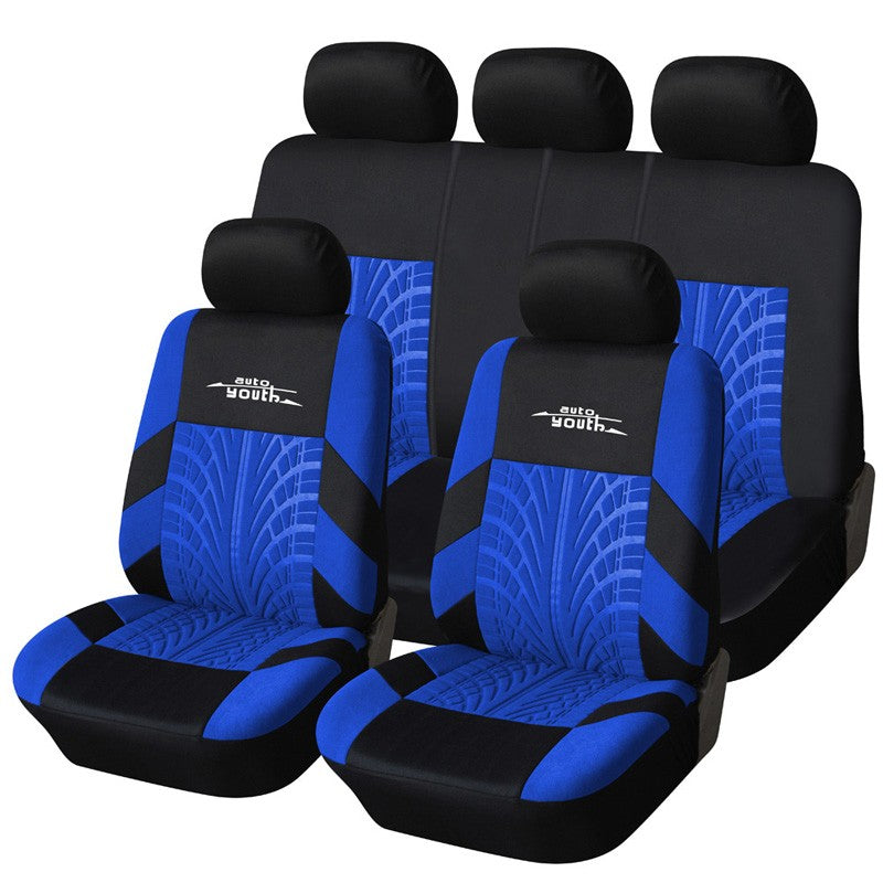 AUTOYOUTH Marca Bordado Capas de Banco de Carro Conjunto Universal para a Maioria dos Carros Capas com Detalhe de Banda de Rodagem do Pneu Estilo Protetor de Banco de Carro