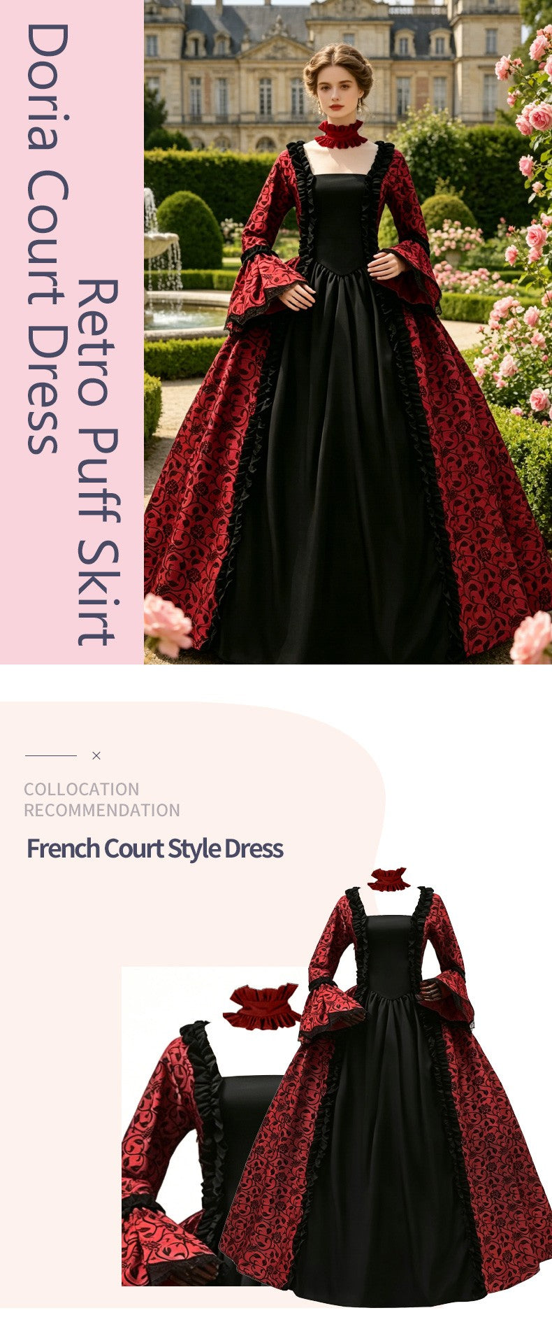 Cross border medieval Victorian retro elegant temperament versatile cosplay court dress fluffy dress cosplay Halloween performan