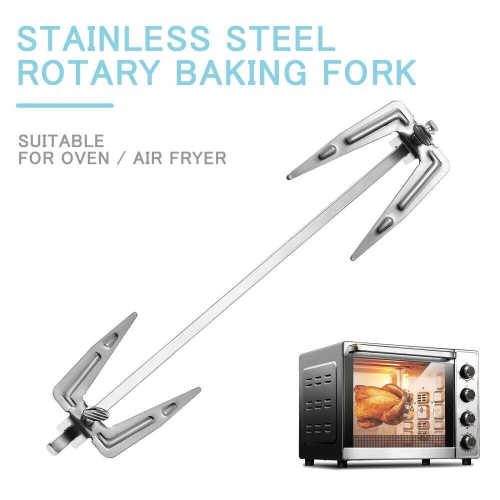Chicken Roasting Rack Barbecue Rotisserie Spit Oven Air Fryer Fork Rotating