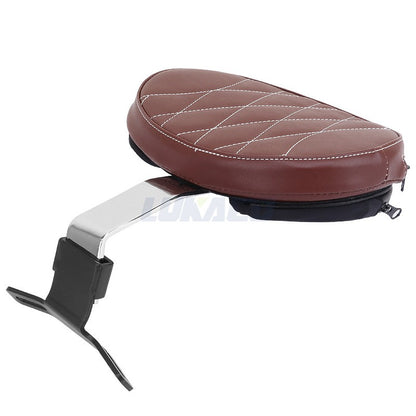 Motorcycle Adjustable Driver Rider Backrest Plug In Sissy Bar Seat Cushion Moto Pad For Harley Fatboy Heritage Softail 2007-2017
