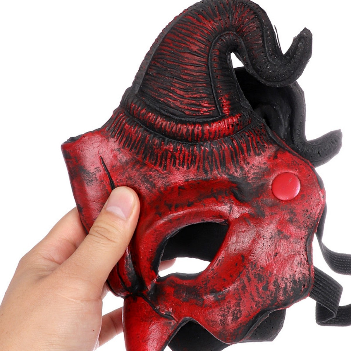 Red Devil Masks Horns Scary Horror Hornghost Ram Half Party Props Costume Dragon Face Cosplaycostumes