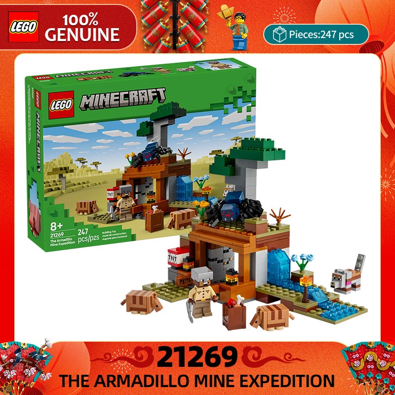 LEGO Blocos de Montar My World Série 21269 A Aventura da Mina do Tatu Blocos de Montar de Quebra-Cabeça para Crianças Brinquedo de Presente