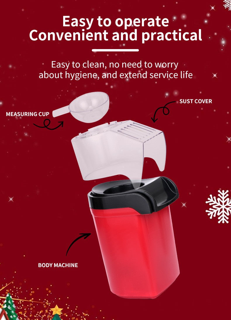 Electric Portable Popcorn Maker Fully Automatic Home Popcorn Popper Hot Air Popcorn Machine Healthy No Oil Mini Popcorn Maker