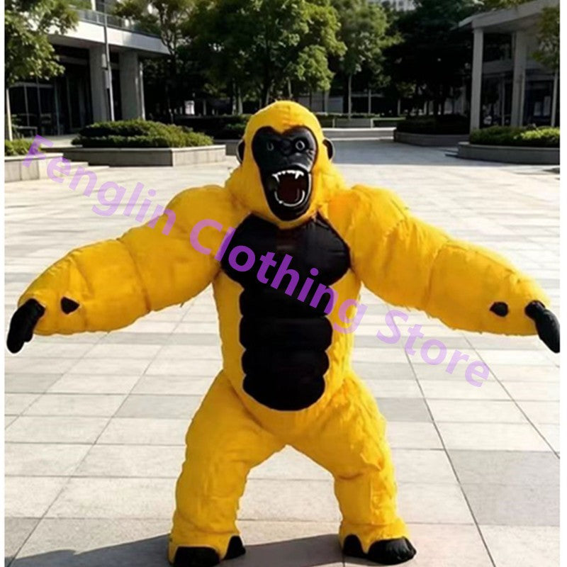 Cartoon Doll Costume 2.6-meter Inflatable Gorilla Mascot Costume Cartoon Doll King Kong Plush Party Advertisement and Role Playi