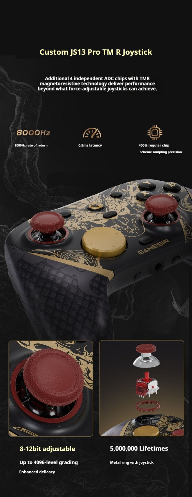G7 Pro 8K Gamepad Nioh3 Edition Wireless for Gaming Controller JS13Pro TMR Rocker PC/SteamDeck/Switch2