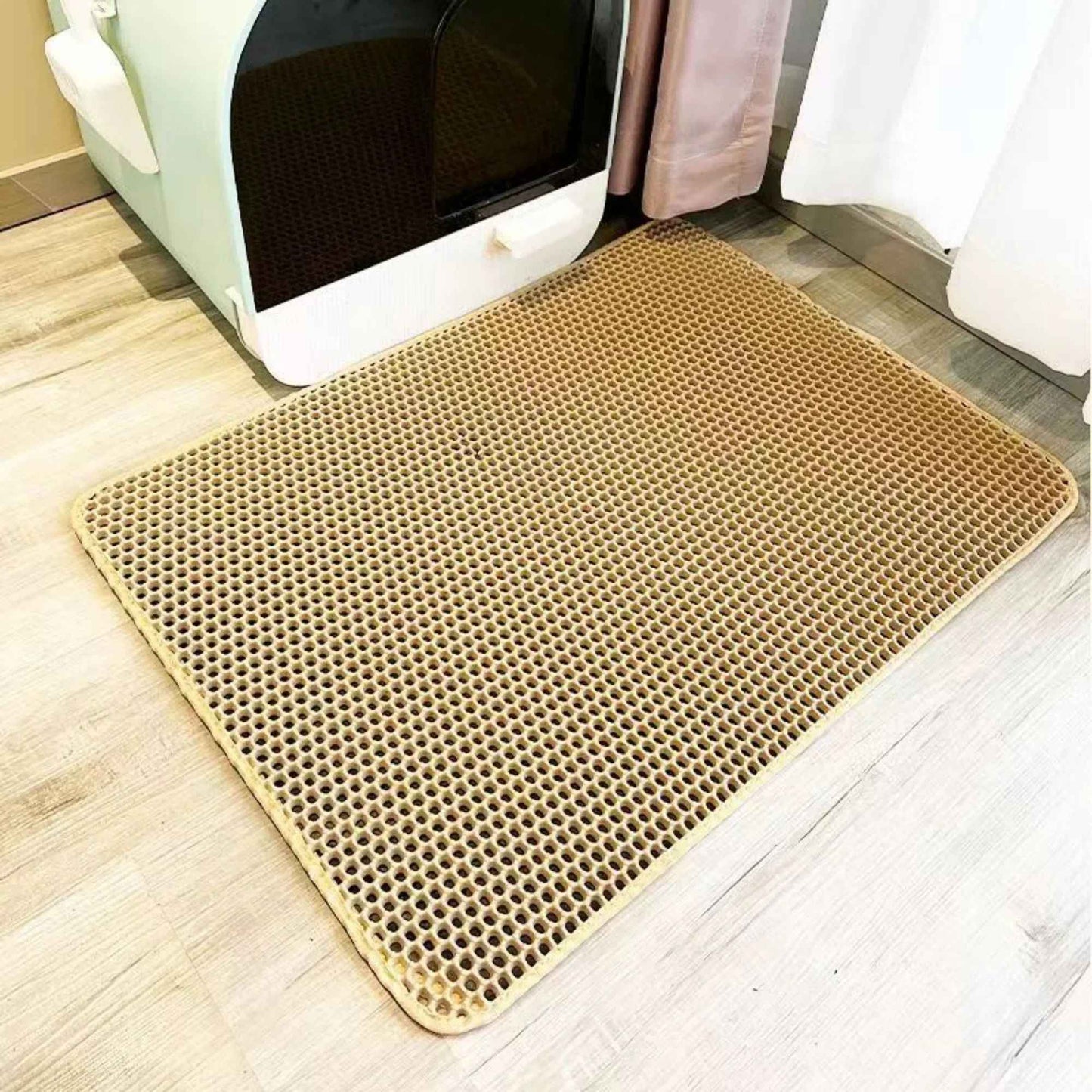 Tapete Higiênico Extra Grande para Gatos, Impermeável, Dupla Camada, Antiderrapante, Lavável, Protetor de Chão, Retentor de Areia para Caixa de Areia