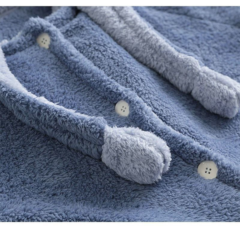 Disney Stitch Winter Pajamas Cartoon Autumn And Winter Cute Coral Thickened Velvet Long Home Clothes Pajamas Girls Home Clothes