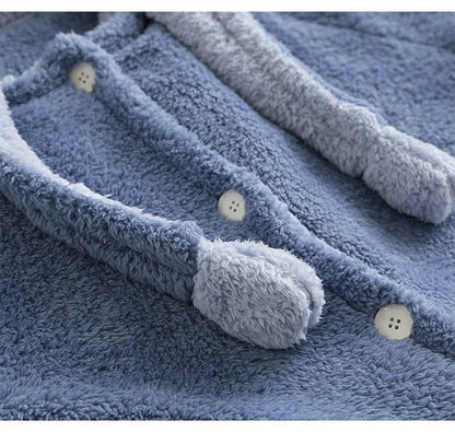 Disney Stitch Winter Pajamas Cartoon Autumn And Winter Cute Coral Thickened Velvet Long Home Clothes Pajamas Girls Home Clothes