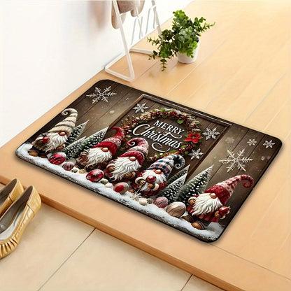 Christmas Theme Door Mat Santa Claus Design Carpet for Holiday Decor Balcony Bedside Rugs Home Decor Welcome Rug Floor Mat