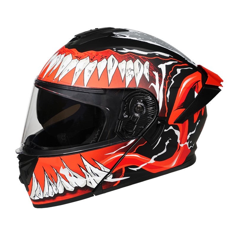 Capacete de motocross personalizado com lentes duplas elegantes para ambos os sexos, certificado pelo DOT e material ABS