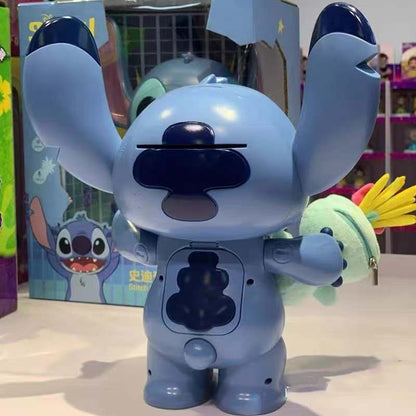Cofre de moedas de porquinho do Stitch, da Disney, original, 32 cm, brinquedo moderno, anime, desenho animado, kawaii, fofo, elétrico, decorativo, presente para crianças