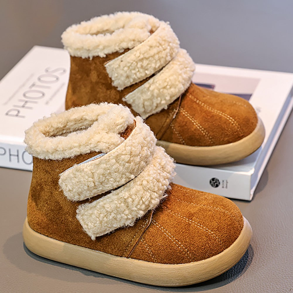 Thick Warm Plush Boots For Children 2025 New Designers Teenager Kid's Padded Boots Outdoor Hiking Boy's Girl's Snow Boots