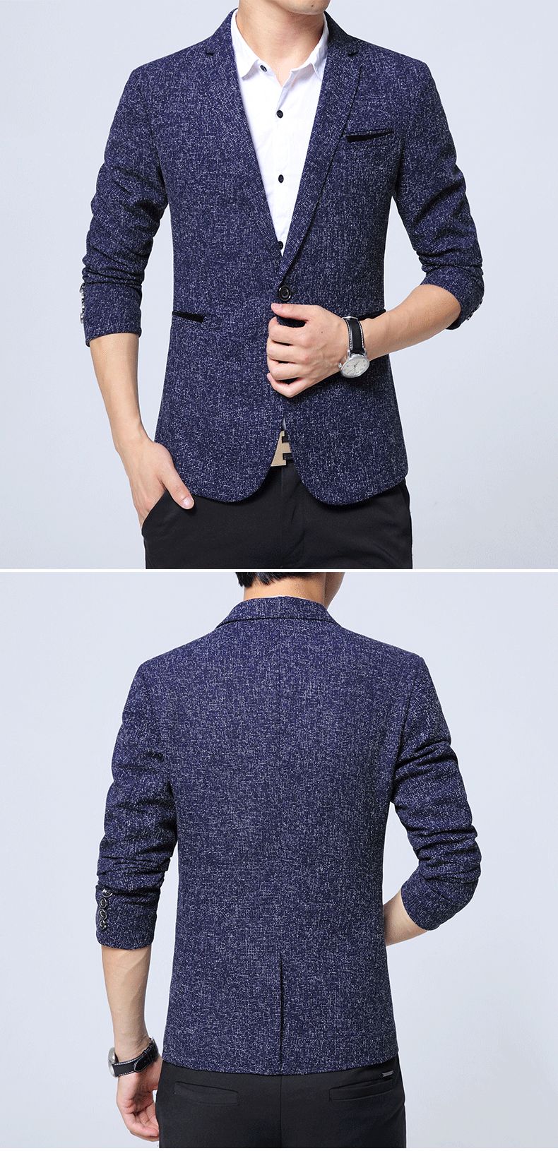 2024 Autumn New Men's Suit Jacket Solid Color Slim Fit Fashionable Business Dress Jacket Classic Men Social Dress Jacket Blazers