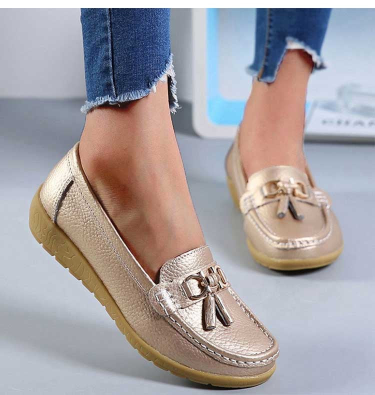 Women Shoes Nurse Loafers Shoes Classics Flats Zapatos Mujer Comfortable Flat Shoes Women White Casual Leather Women's Footwear