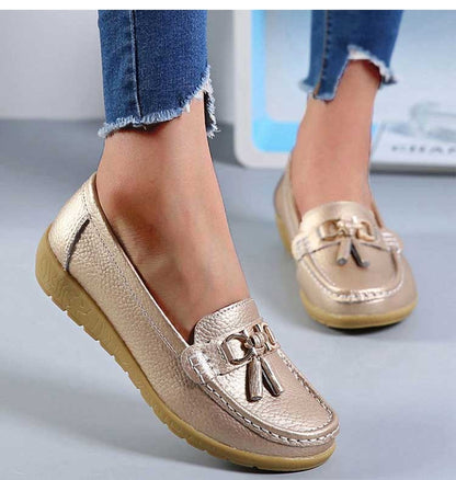 Women Shoes Nurse Loafers Shoes Classics Flats Zapatos Mujer Comfortable Flat Shoes Women White Casual Leather Women's Footwear