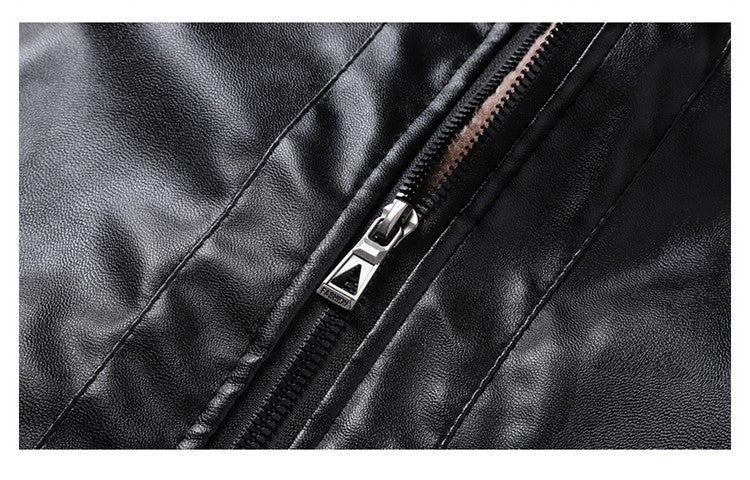 High-quality lapel and fleece leather jacket for men, fleece and thickened leather jacket for men, all-in-one fur dad coat