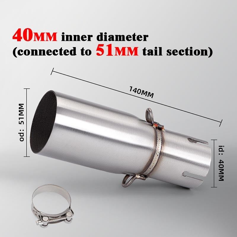 28 32 38 45mm Adapter 51mm Exhaust Section Non-Destructive Install Motorcycle Exhaust Pipe Modification Exhaust Middle Section