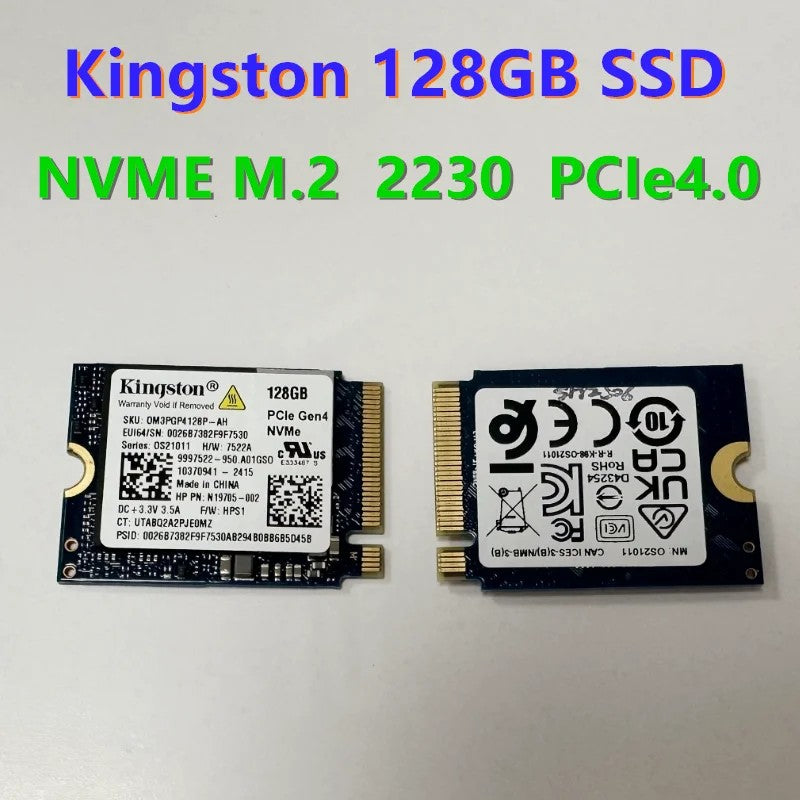 Kingston SSD NVMe M.2 2230 PCIe Gen 4.0x4 1.4 de 128GB (OM3PGP4128P-AH)? Compatível com Steam Deck Surface Ally Mini PCs