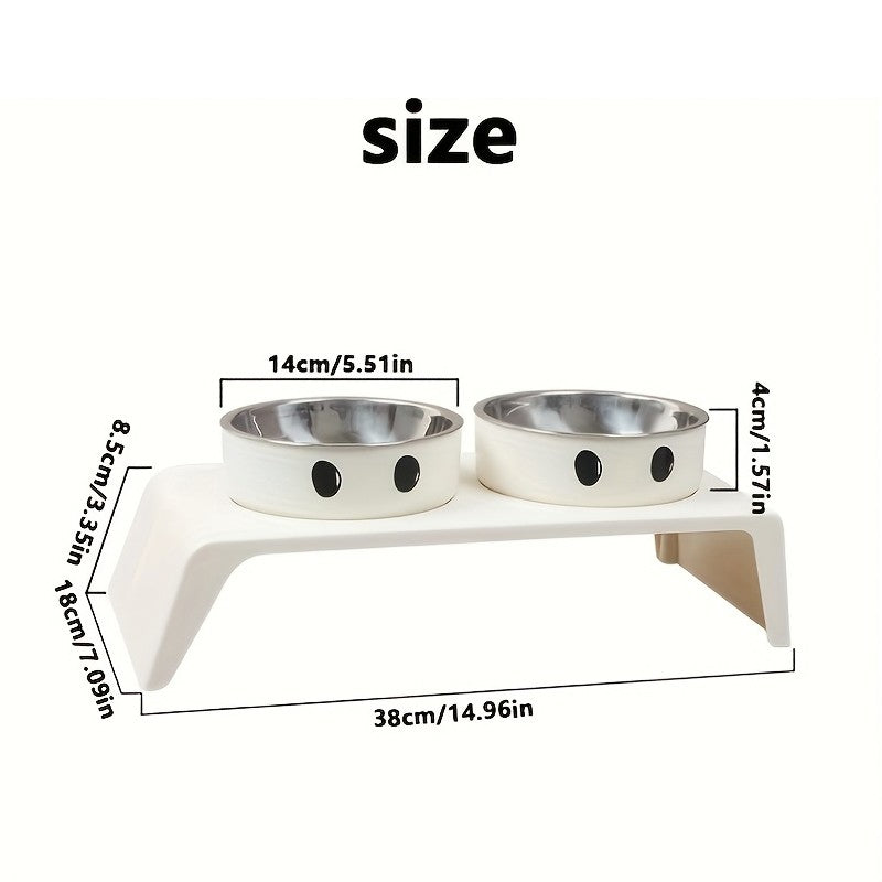 Tigelas Elevadas para Cães Suporte Alto com Tigelas Duplas de Aço Inoxidável para Alimentos e Água para Cães e Gatos de Pequeno, Médio e Grande Porte
