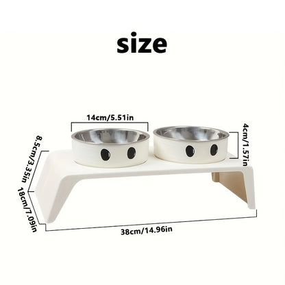 Tigelas Elevadas para Cães Suporte Alto com Tigelas Duplas de Aço Inoxidável para Alimentos e Água para Cães e Gatos de Pequeno, Médio e Grande Porte