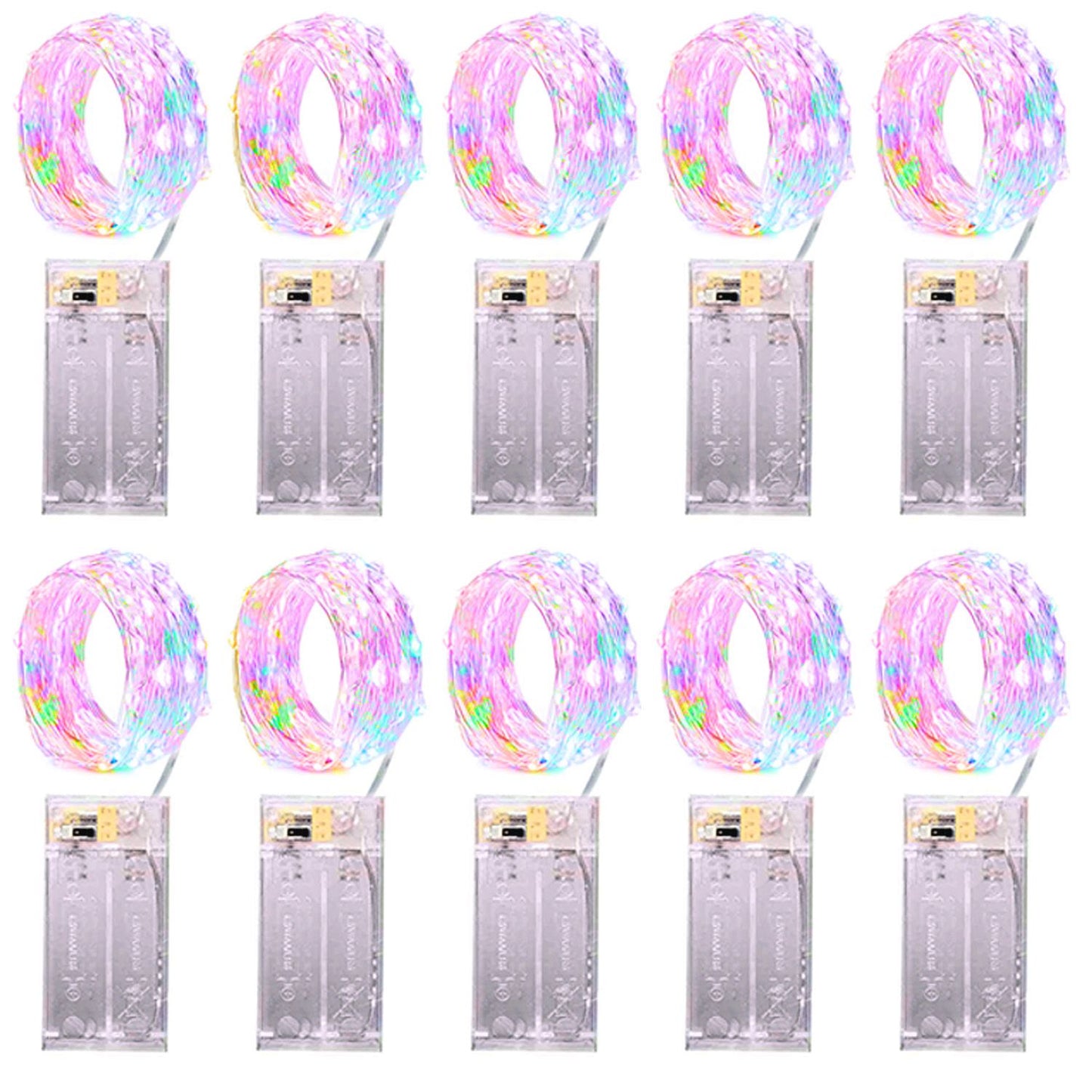 10pcs 2m 3M 5M 50led Copper Wire LED String lights Holiday lighting Fairy Garland For Christmas Tree Wedding Party Decoration