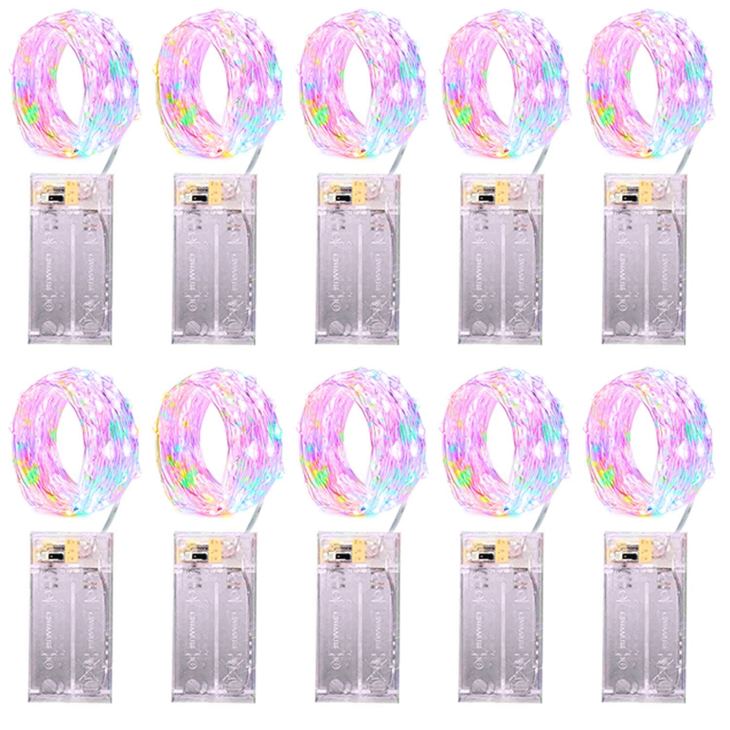 10pcs 2m 3M 5M 50led Copper Wire LED String lights Holiday lighting Fairy Garland For Christmas Tree Wedding Party Decoration
