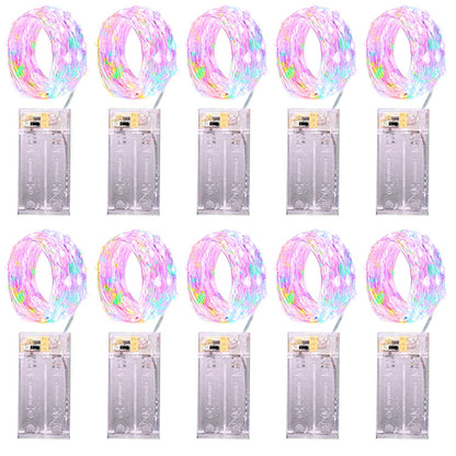 10pcs 2m 3M 5M 50led Copper Wire LED String lights Holiday lighting Fairy Garland For Christmas Tree Wedding Party Decoration