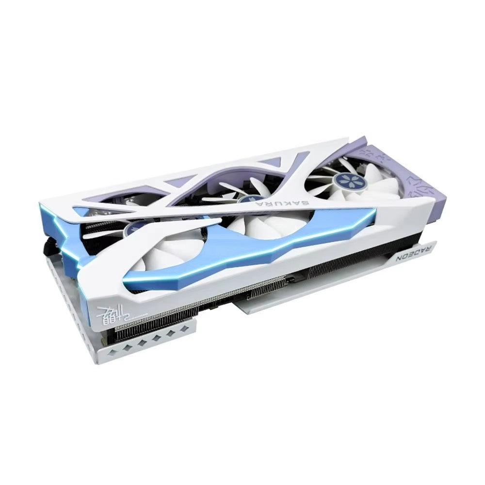 Placa de vídeo para jogos Yeston RX 7700 XT 12GB GDDR6 Sakura Bride Edition - Inspirada em anime