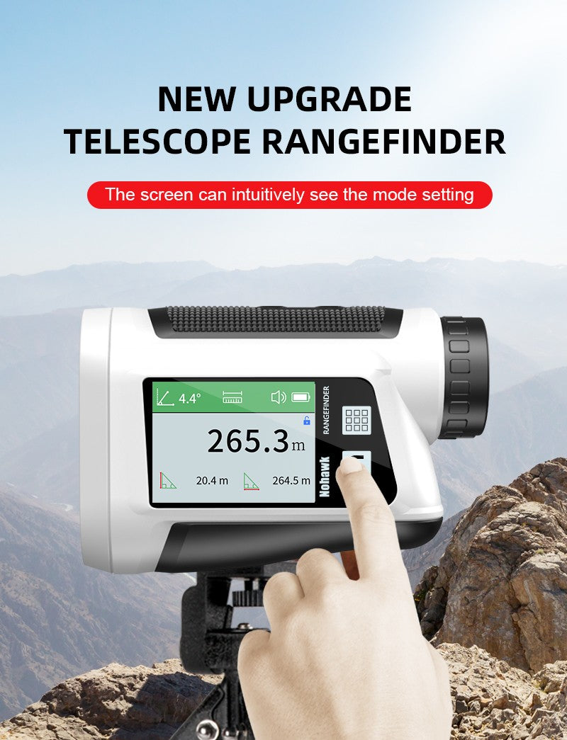 Telêmetro a laser multifuncional Nohawk para golfe com telemetria de inclinação e trava de bandeira para caça, construção, monocular