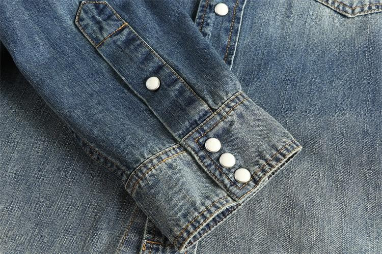 Autumn New American Retro Heavyweight Double Pocket Denim Cargo Shirt Men's Simple 100% Cotton Washed Casual Blouses Thin Jacket