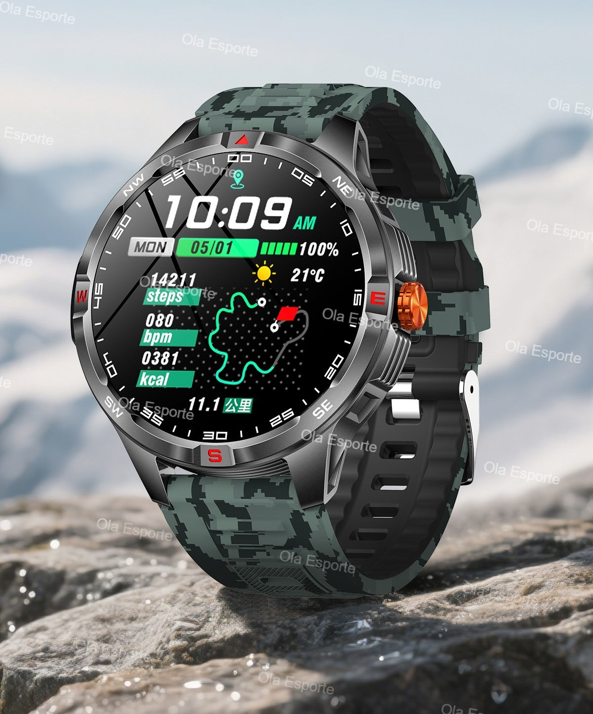 T-Rex 3 Military 1000mAh Battery Smart Watch 10ATM Waterproof GPS Track Compassr Bluetooth Call AMOLED Men Swim Sport Smartwatch