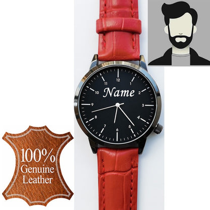 Free Personalized Engrave with Your Name Logo Text Men's Women's Mesh 3 ATM Water Resistant Wristwatch Customized Wrist Watch