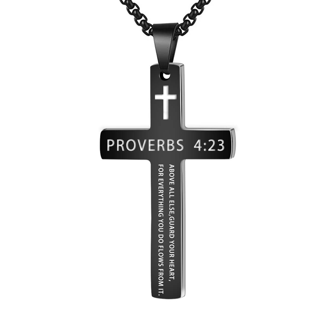 Colar Masculino Minimalista Aço Inoxidável Cruz de Jesus para Homem