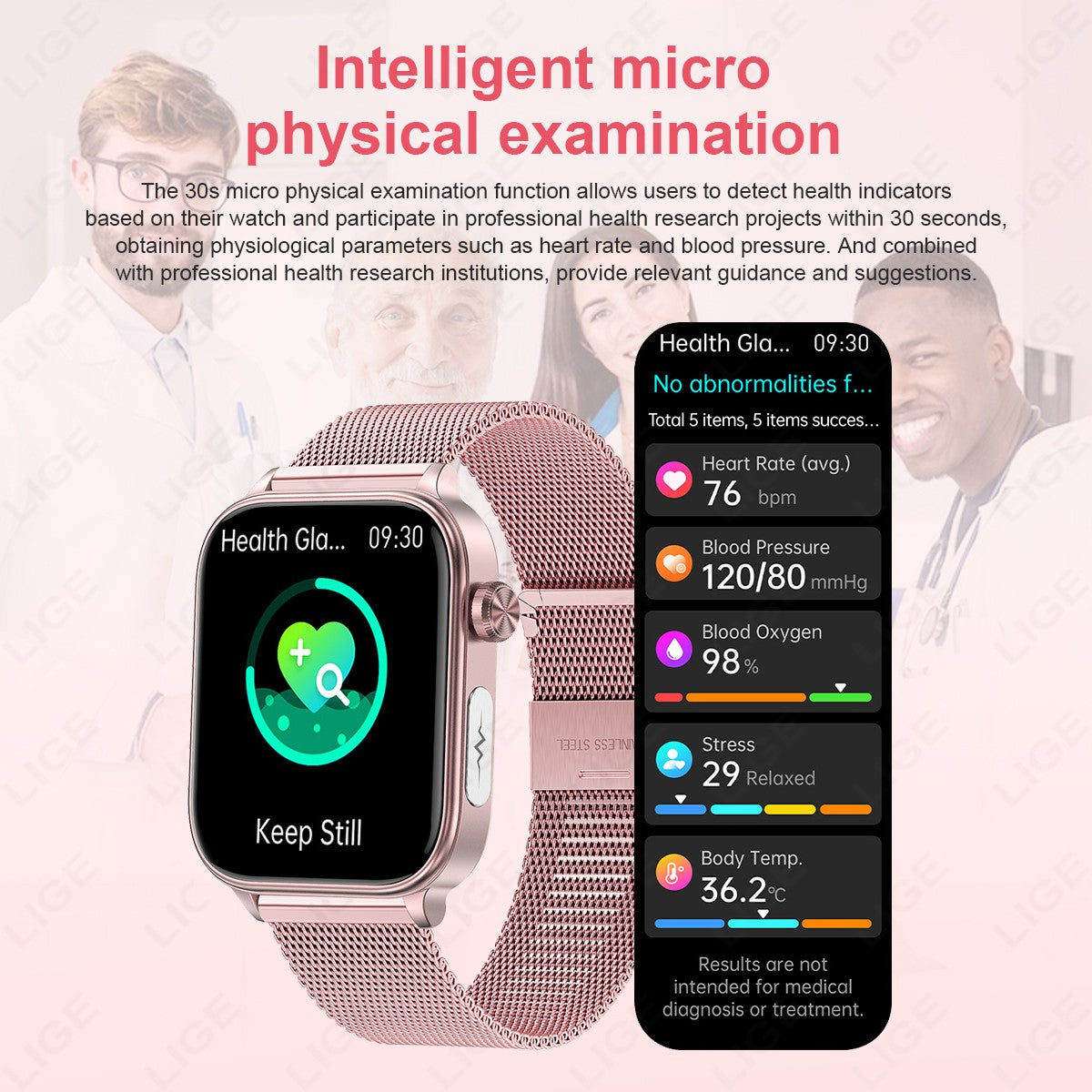 Smartwatch 2025 Novo ECG+PPG Feminino Monitor de Frequência Cardíaca Lipídios Sanguíneos Ácido Úrico Saúde Menstrual Rastreador Inteligente Para Android iOS