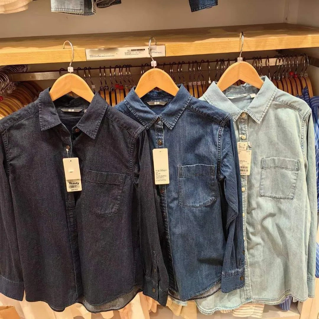 Women's Soft Denim Shirt Long Sleeve Autumn Washing Product Thin Jacket Air Conditioning Shirt 470735